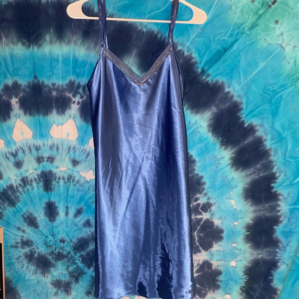Blue beautiful silk slip